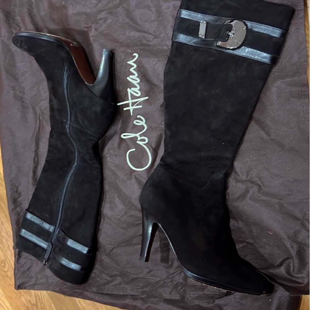 EUC NIKE AIR BY COLE HAAN SUEDE BOOTS CLASSIC TALL BOOT - Picture 3 of 5